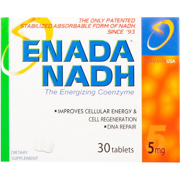 ENADA, Enada NADH, The Energizing Coenzyme, 5 мг, 30 таблеток