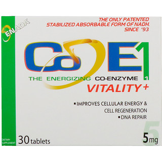 ENADA, The Energizing Co-Enzyme 1, Vitality+, 5 мг, 30 таблеток