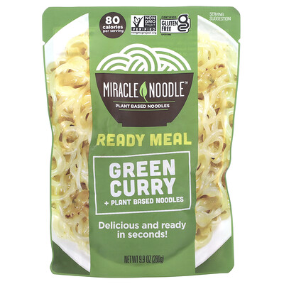 Miracle Noodle Готовый продукт, зеленый карри, 280г (9,9унций)