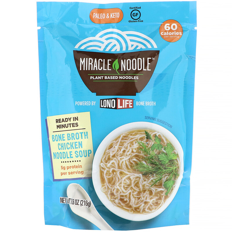 Miracle Noodle, Bone Broth Noodle Soup, Chicken, 7.6 oz (215 g) iHerb