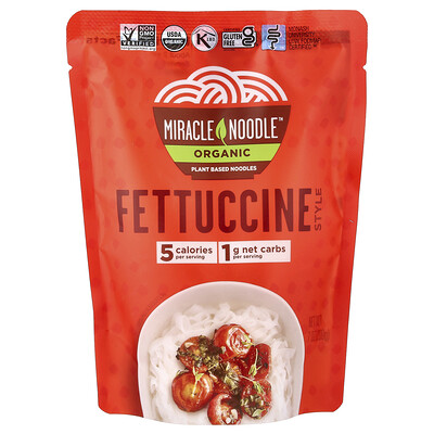 Miracle Noodle, Estilo Fettuccine orgánico`` 200 g (7 oz)