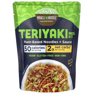 Miracle Noodle, Keto Meal, Teriyaki + növényi alapú tészta, 261 g