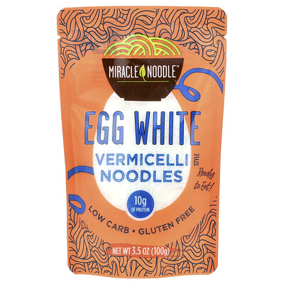 Miracle Noodle, Fideos estilo fideos, Clara de huevo, 100 g (3,5 oz)
