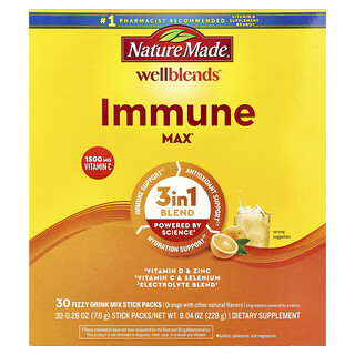 Nature Made, Wellblends，ImmuneMax，橙味，30 条，每条 0.39 盎司（11.3 克）