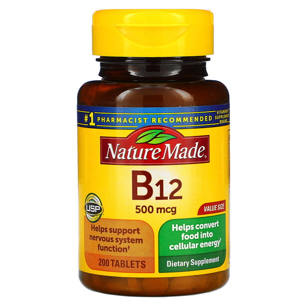 Nature Made‏, Vitamin B12, 500 mcg, 200 Tablets