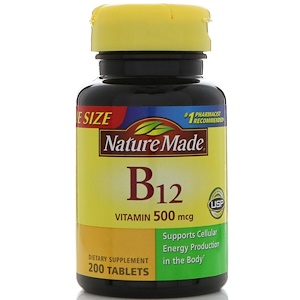Nature Made, Vitamin B-12, 500 mcg, 200 Tablets