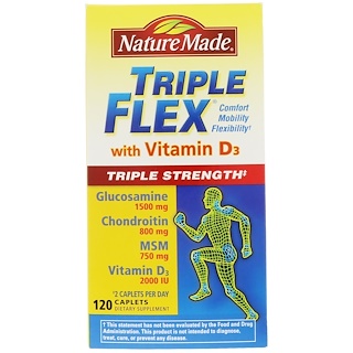 Nature Made, Тройная гибкость, тройная сила с витамином D3, 120 таблеток