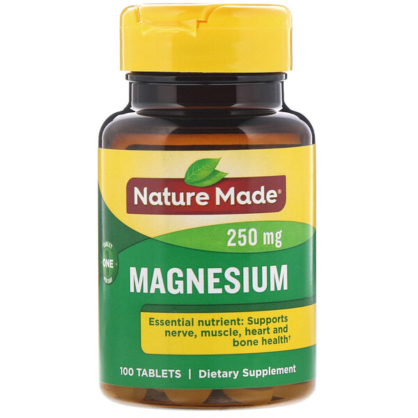 Nature Made, Магний, 250 мг, 100 таблеток