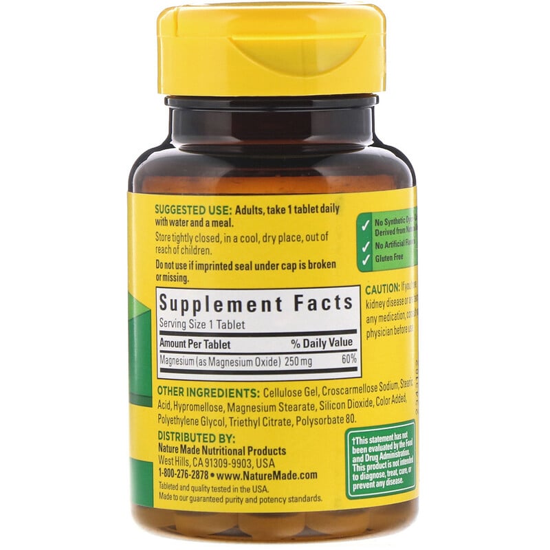 Nature Made, Magnesium, 250 Mg, 100 Tablets - IHerb