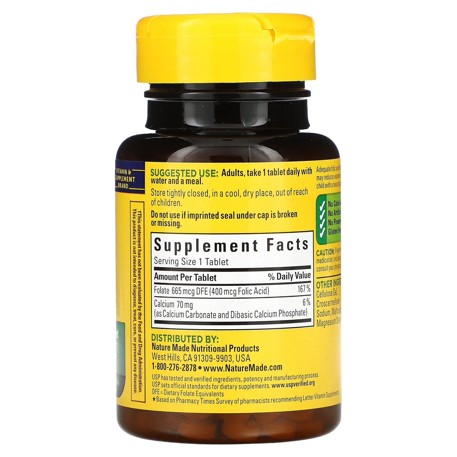 Nature Made, Folic Acid, 400 Mcg, 250 Tablets