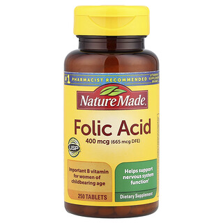 Nature Made, Acid folic, 400 mcg, 250 comprimate