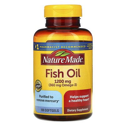 

Nature Made, Fish Oil, 1,200 mg, 100 Softgels