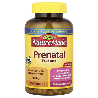 Nature Made, Ácido fólico prenatal, 250 comprimidos