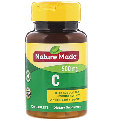 Nature Made Vitamin C, 500 mg, 100 Caplets