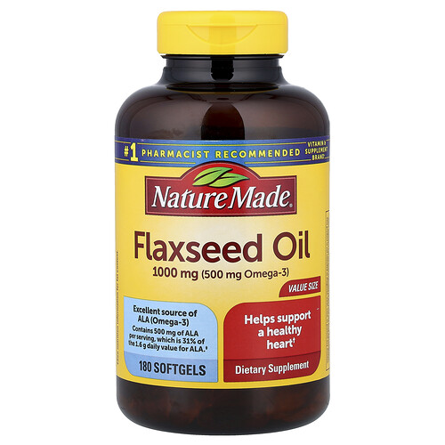 Nature Made Flaxseed Oil 1000 mg Softgels, 180 ct | CVS