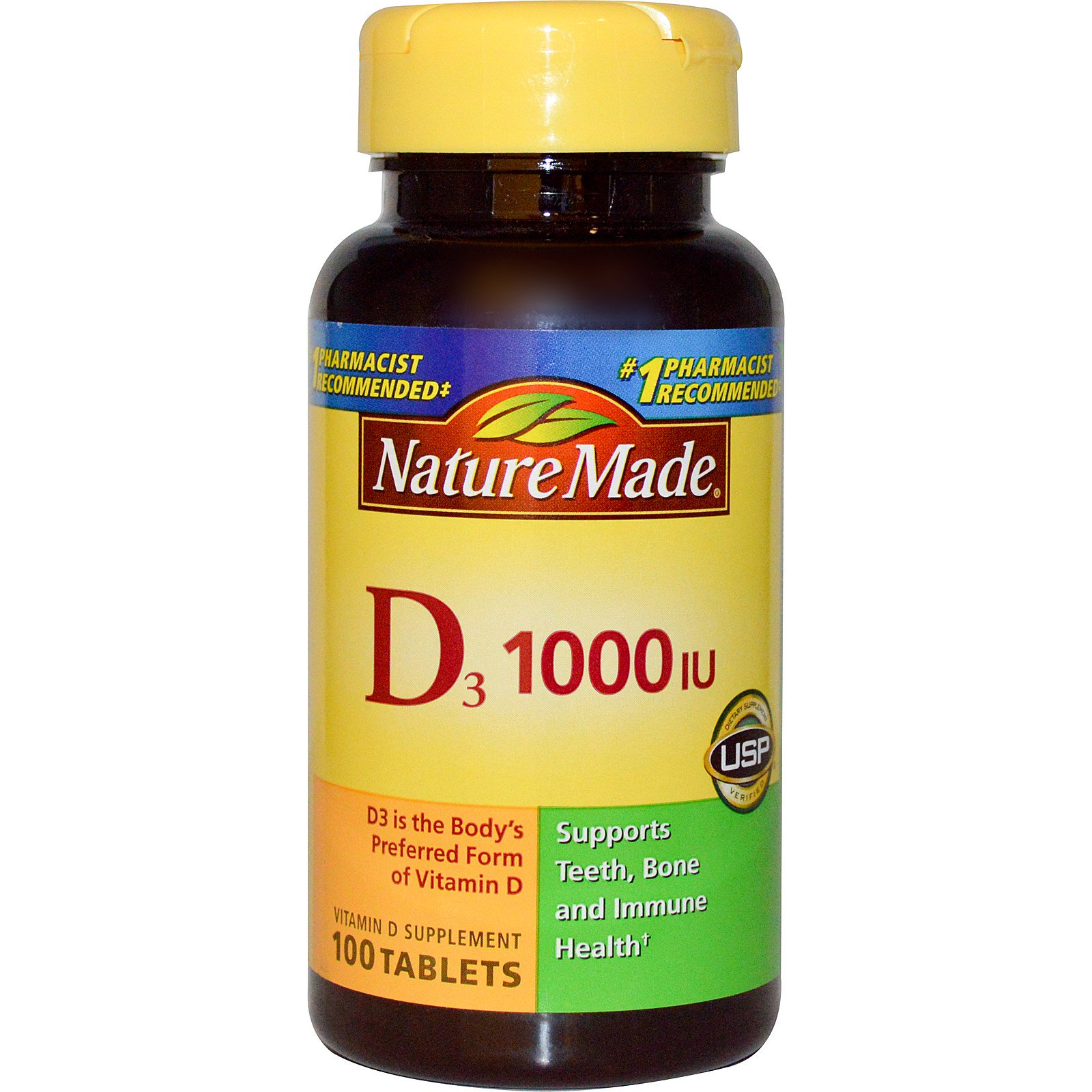 Nature Made D3 Vitamin D Supplement 1000 Iu 100 Tablets