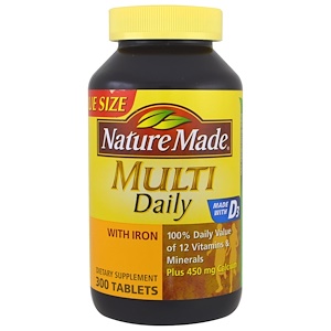 Купить Nature Made, Мультивитамины На каждый день, С железом, 300 таблеток  на IHerb