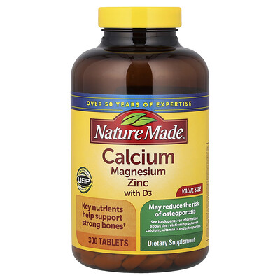Photos - Vitamins & Minerals ZINC Nature Made Nature Made, Calcium Magnesium with Vitamin D3, 300 Tablets NDM-01893