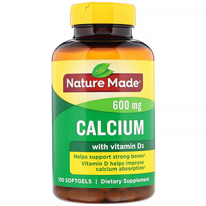 Отзывы о Натуре Маде, Calcium with Vitamin D3, 600 mg, 100 Softgels