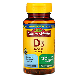 Отзывы о Натуре Маде, Vitamin D3, 2,000 IU (50 mcg), 90 Softgels