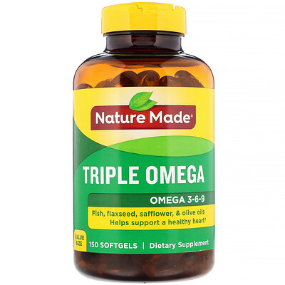 Nature Made Triple Omega, омега 3-6-9, 150 капсул