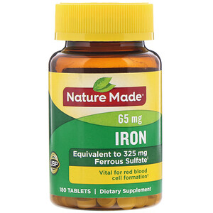 Отзывы о Натуре Маде, Iron, 65 mg, 180 Tablets