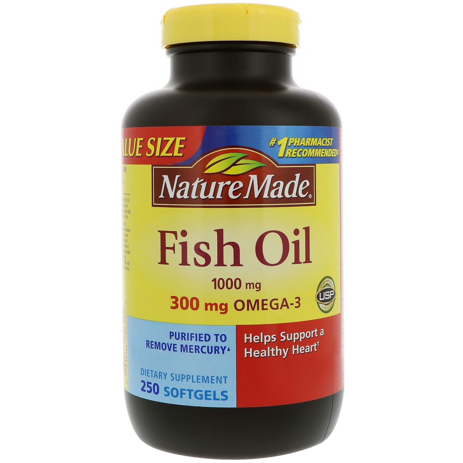 Nature Made, Fish Oil, 1,000 mg, 250 Softgels - iHerb.com