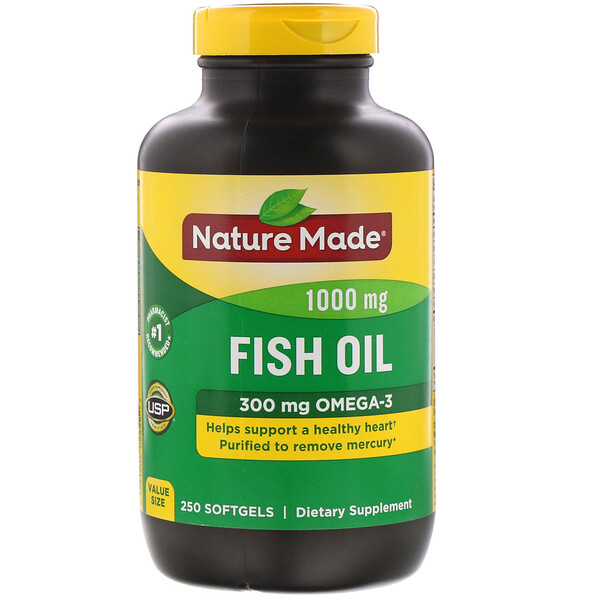 Nature Made, Fish Oil, 1,000 mg, 250 Softgels iHerb