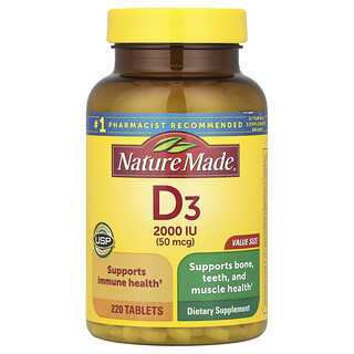 Nature Made, Vitamina D3, 220 comprimidos