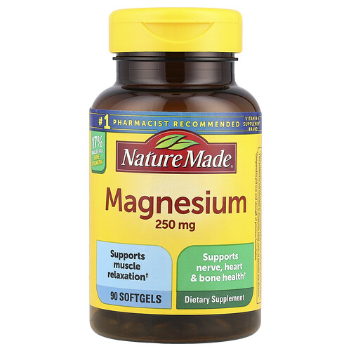 Nature Made Magnesium, 250 mg, 90 Softgels