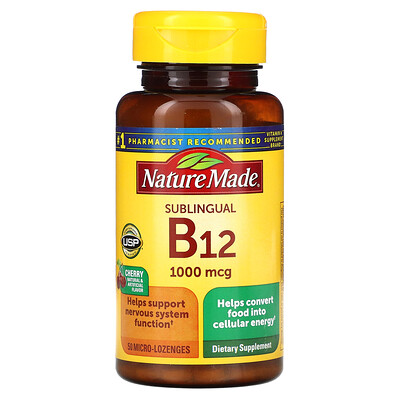 

Nature Made B-12 Sublingual Cherry 1 000 mcg 50 Micro -Lozenges