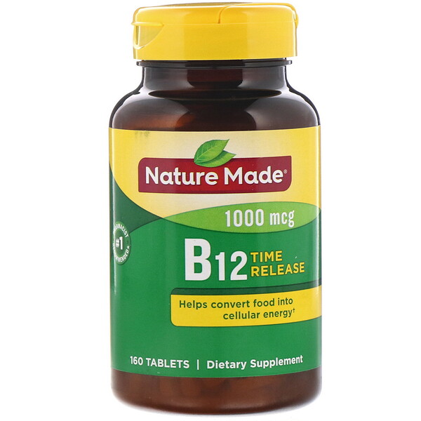 Nature Made, Vitamin B12, Time Release, 1,000 mcg, 160 Tablets iHerb