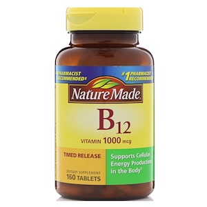 Nature Made, Витамин B-12, 1000 мкг, 160 таблеток