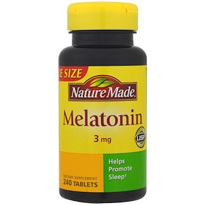 Nature Made, Мелатонин, 3 мг, 240 таблеток