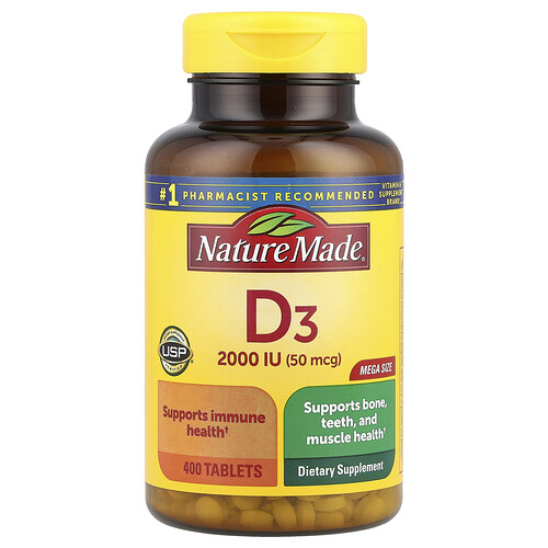 Nature Made Nature Made, Vitamin D3, 50 mcg (2000 IU), 400 Tablets