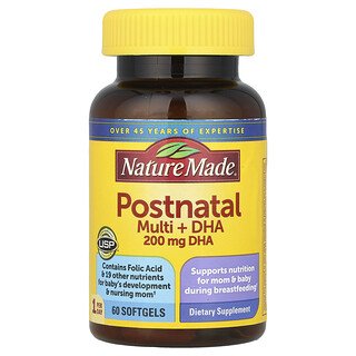Nature Made, Multi + DHA Pasca Melahirkan, 60 Kapsul Gel Lunak