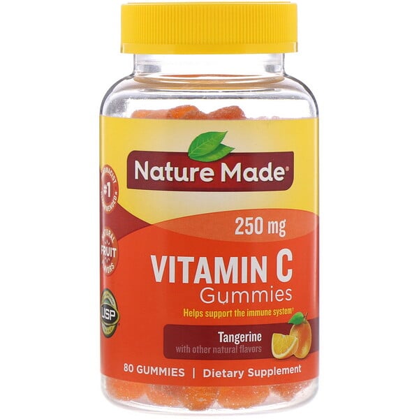 Vitamin C Gummies, Tangerine, 250 mg, 80 Gummies