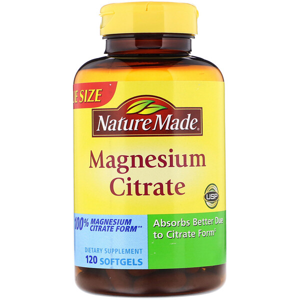 Nature Made, Magnesium Citrate, 120 Softgels - iHerb