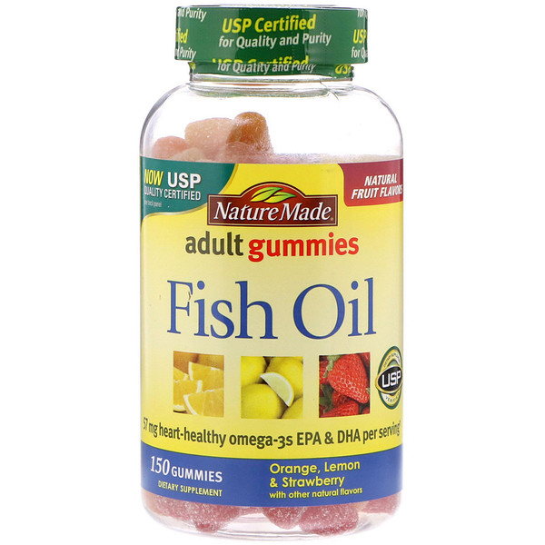 Nature Made, Adult Gummies Fish Oil, Orange, Lemon