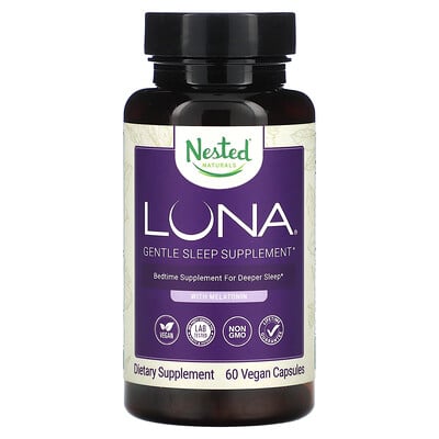 

Nested Naturals Luna Gentle Sleep Supplement with Melatonin 60 Vegan Capsules