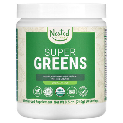 

Nested Naturals Super Greens, оригинальный вкус, 240 г (8,5 унции)