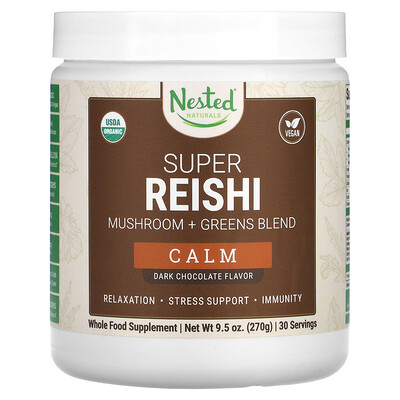 

Nested Naturals Супер рейши, успокаивающий, темный шоколад, 270 г (9,5 унции)