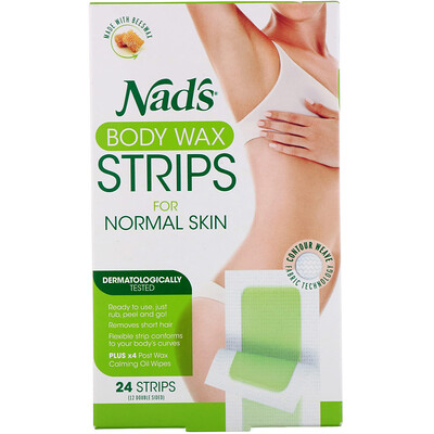 Купить Nad's Восковые полоски, для нормальной кожи, 24 полоски