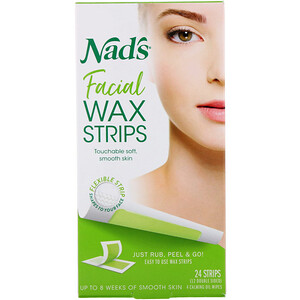 Отзывы о Nad's, Facial Wax Strips, 24 Strips