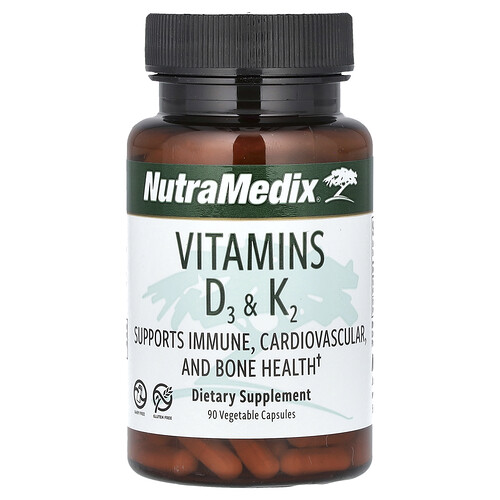 Nutramedix Vitamins D3 & K2, 90 Vegetable Capsules