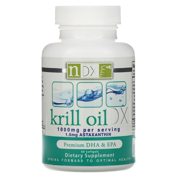 Natural Dynamix (NDX), Óleo de Krill DX, 1000 mg, 60 Cápsulas de Gel