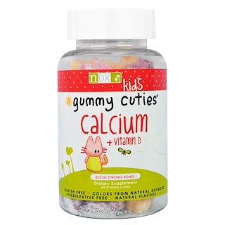 Natural Dynamix (NDX), Жевательные фигурки Gummy Cuties для детей, кальций + витамин D, 60 жевательных фигурок