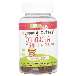 Natural Dynamix (NDX), Děti, Gummy Cuties®, Echinacea, vitamín C a zinek, 60 Gummy Cuties