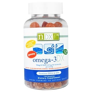 Natural Dynamix (NDX), Omega 3 DX, 120 gomitas