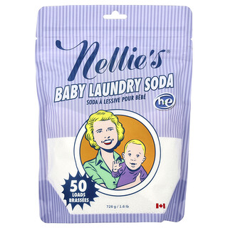 Nellie's, Gaseosa para lavar la ropa para bebés, 50 cargas, 726 g (1,6 lb)